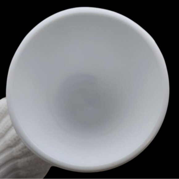 Vintage Indiana Milk Glass Paneled Embossed Harvest Grape Vine Pedestal Vase - Picture 4 of 8